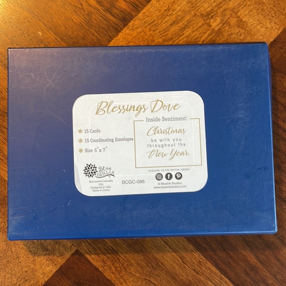 UNOPENED BOXED HOLIDAY CARDS - SET OF 15 CARDS & ENVELOPES "CHRISTMAS BLESSINGS" - Picture 4 of 8
